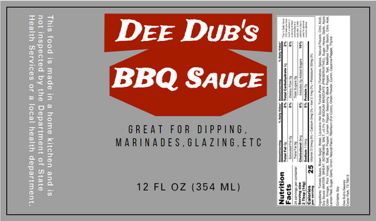 Dee Dub's BBQ Sauce