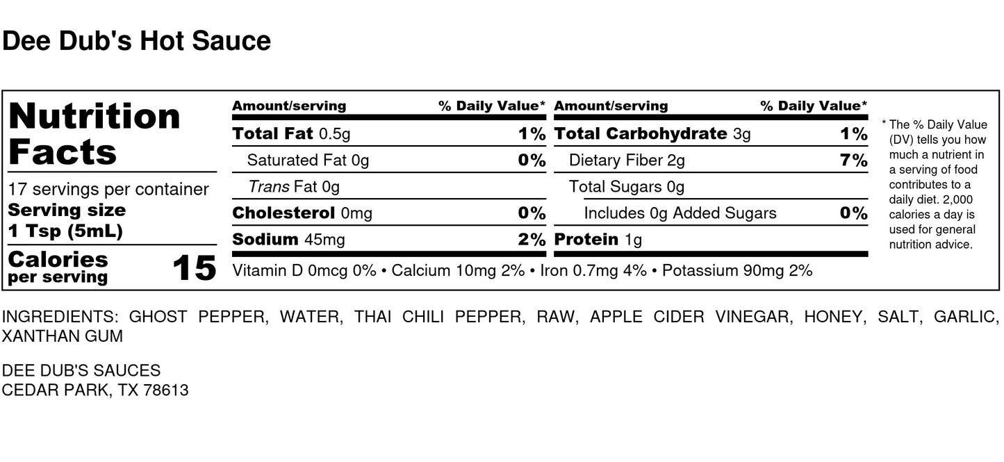 Dee Dub's Hot Sauce